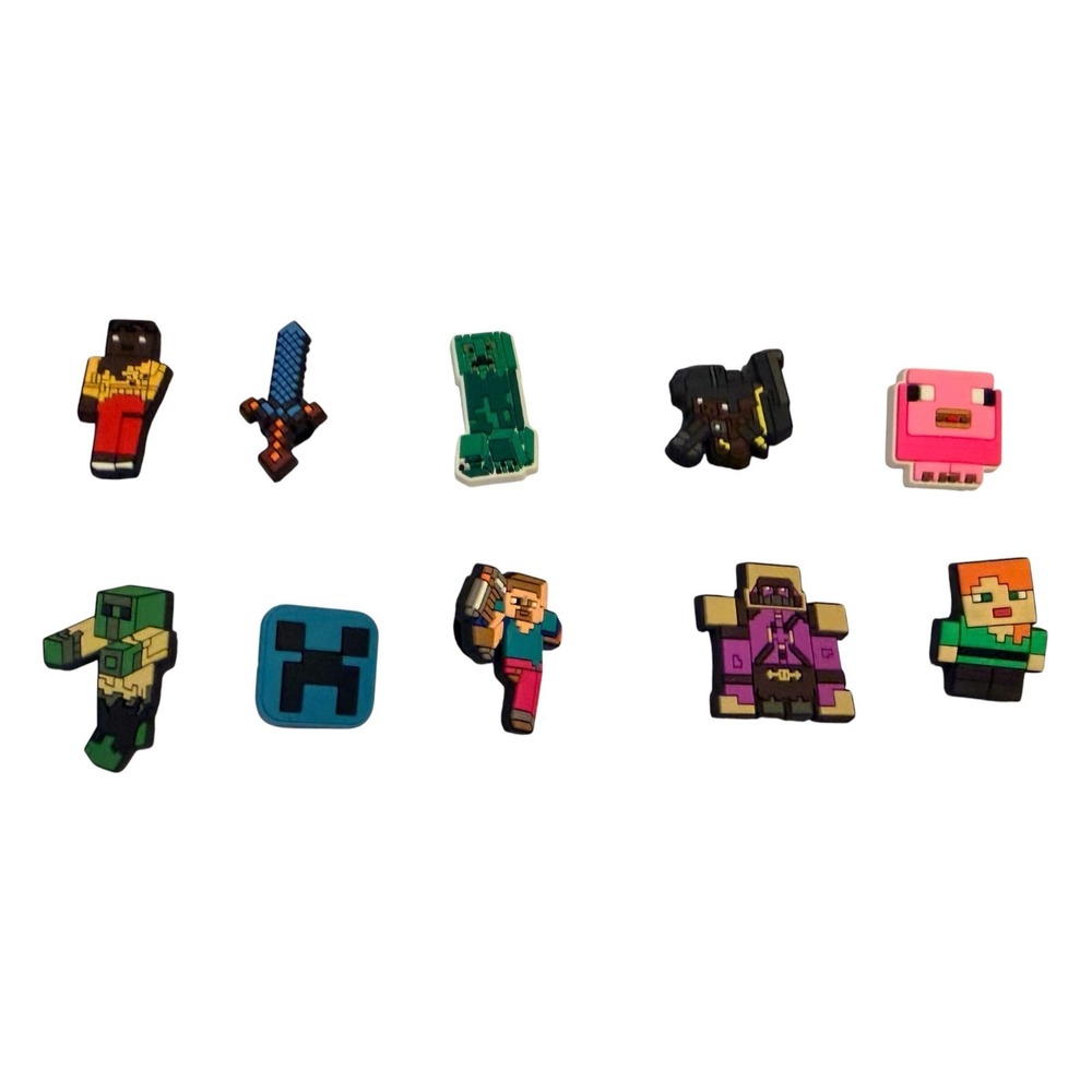 Minecraft Croc Jibbitz Shoe Charms PVC Gamer Decoration Lot #7 Bin Deal
